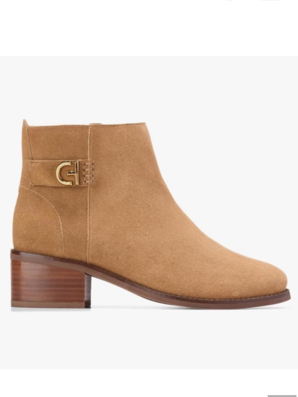 Cole Haan Holis Buckle Bootie, Dark Latte Suede, size 10